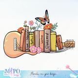 Book lovers sublimation design, png for sublimation, Autumn PNG, Retro autumn PNG