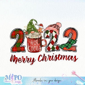 2022 Merry Christmas sublimation design, png for sublimation, Christmas PNG, Gnomes Christmas PNG
