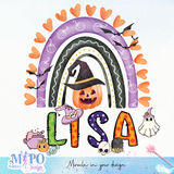 Halloween Rainbow sublimation design, png for sublimation, Boo halloween design [CUSTOM NAME]