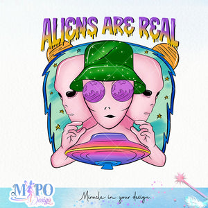 Aliens Are Real sublimation design, png for sublimation, Aliens PNG, Outer space PNG