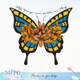 All things seem posible in May Sublimation design, png for sublimation, Hobby png, Butterfly png