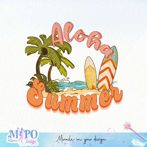 Aloha summer sublimation design, png for sublimation, Summer png, Beach vibes PNG