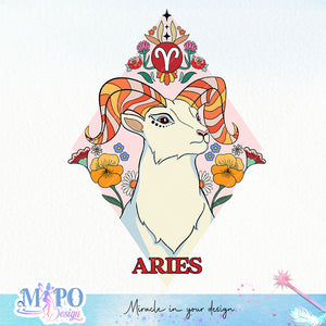 Aries sublimation design, png for sublimation, Zodiac PNG, Birthday PNG