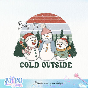 Baby it's cold outside sublimation design, png for sublimation, Christmas PNG, Retro Christmas PNG