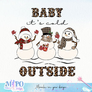 Baby it's cold outside sublimation design, png for sublimation, Christmas PNG, Leopard Christmas PNG