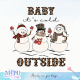 Baby it's cold outside sublimation design, png for sublimation, Christmas PNG, Leopard Christmas PNG