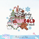 Baby it's cold outside sublimation design, png for sublimation, Christmas PNG, Retro pink christmas PNG