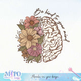 Be kind to your mind sublimation design, png for sublimation, Vintage design, Inspiration png