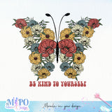 Be kind to yourself sublimation design, png for sublimation, retro be kind sublimation, motivation png