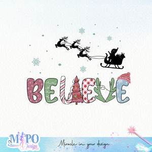 Believe sublimation design, png for sublimation, Christmas PNG, Retro pink christmas PNG