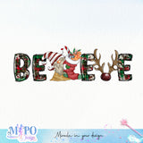 Believe sublimation design, png for sublimation, Christmas PNG, Gnomes Christmas PNG