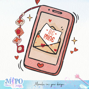 Be mine sublimation design, png for sublimation, Valentine PNG, Retro valentine PNG