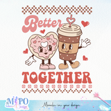 Better Together SVG design, svg for sublimation, Valentine SVG, Retro Valentine ugly sweater SVG