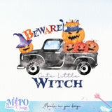 Beware Cute Little Witch sublimation design, png for sublimation, Halloween characters, Witch cat, Spooky design