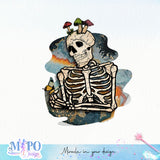 Bloom where you are planted SUBLIMATION design, png for sublimation, Halloween characters sublimation, Skeleton design