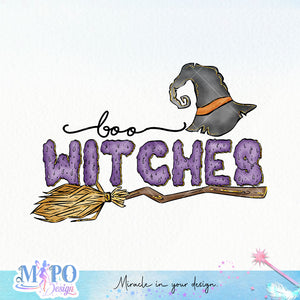 Boo Witches sublimation design, png for sublimation, Retro Halloween design, Halloween styles