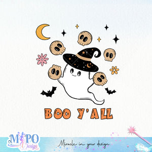 Boo Y'All sublimation design, png for sublimation, Boo halloween design, Halloween styles, Retro halloween design
