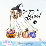 Boo! sublimation design, png for sublimation, Halloween Dog vibes png, halloween animals png