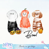 Boo! sublimation design, png for sublimation, Halloween Dog vibes png, halloween animals png
