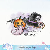 Born to be a witch sublimation design, png for sublimation, Witch PNG, Halloween characters PNG