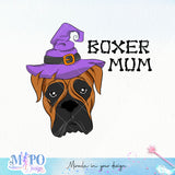Boxer Mum sublimation design, png for sublimation, retro halloween vibes png, halloween animals png
