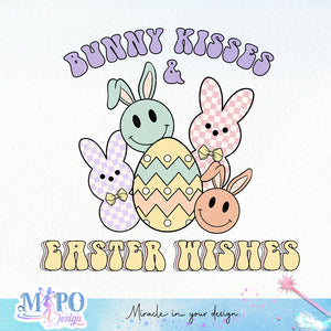 Bunny kisses Easter wishes sublimation design, png for sublimation, Holidays design, Easter Day sublimation