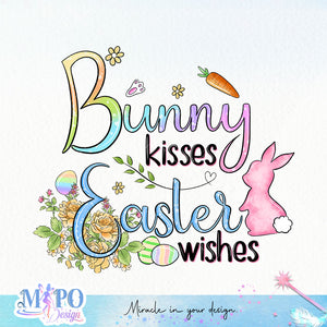 Bunny kisses Easter wishes sublimation