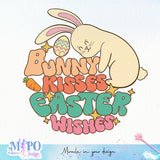 Bunny kisses & Easter wishes sublimation design, png for sublimation, Holidays design, Easter Day sublimation