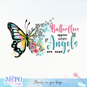 Butterflies appear when angels are near sublimation design, png for sublimation, memorial PNG