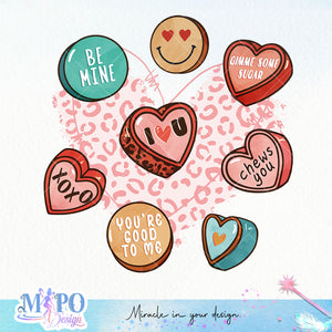 Candy heart sublimation design, png for sublimation, Valentine PNG, Retro valentine PNG