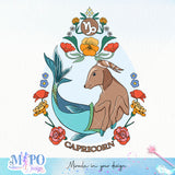 Capricorn sublimation design, png for sublimation, Zodiac PNG, Birthday PNG