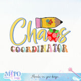 Chaos coordinator sublimation design, png for sublimation, Retro School design, School life PNG