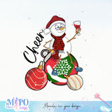 Cheer sublimation design, png for sublimation, Christmas PNG, Christmas wine PNG