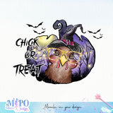 Chick or treat sublimation design, png for sublimation, Farm Animials vibes png, halloween animals png