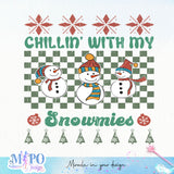 Chillin' with my snowmies sublimation design, png for sublimation, Christmas PNG,  Christmas SVG