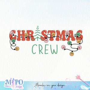Christmas Crew design, png for sublimation, Christmas PNG, Christmas lights PNG