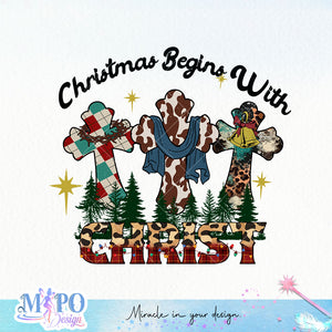 Christmas begins with christ sublimation design, png for sublimation, Jesus sublimation,christmas jesus png
