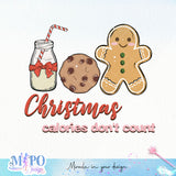 Christmas calories don't count sublimation design, png for sublimation, Christmas PNG, Retro GingerBread PNG