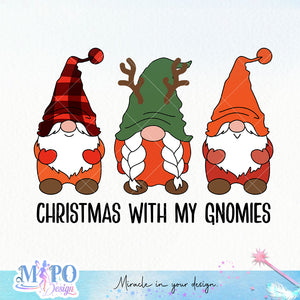 Christmas with my gnomies sublimation design, png for sublimation, Christmas PNG, Gnomes Christmas PNG