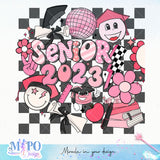 Senior 2023 sublimation design, png for sublimation, Retro School design, Senior PNG, Graduation day PNG