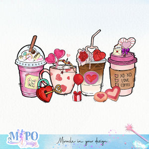 Coffee valentine sublimation design, png for sublimation, Valentine PNG, Valentine coffee PNG