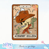 Cowboy killer sublimation design, png for sublimation, Western Halloween design, Halloween styles png