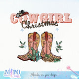 Cowgirl Christmas sublimation design, png for sublimation, Christmas PNG, Western christmas PNG