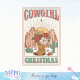 Cowgirl Christmas sublimation design, png for sublimation, Christmas PNG, Western christmas PNG