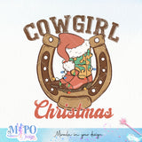 Cowgirl christmas sublimation design, png for sublimation, Christmas PNG, Western christmas PNG