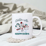 Chillin with snowmies sublimation design, png for sublimation, Christmas PNG, Cozy Christmas PNG