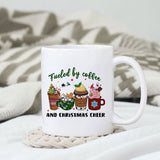 Fueled by coffee and Christmas cheer sublimation design, png for sublimation, Christmas PNG, Christmas Coffee PNG