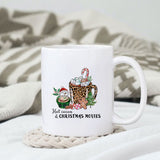 Hot cocoa and christmas movies sublimation design, png for sublimation, Christmas PNG, Christmas vibes PNG