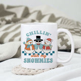 Chillin with my snowmies sublimation design, png for sublimation, Christmas PNG, Retro Christmas Blue PNG