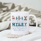 Merry merry merry christmas sublimation design, png for sublimation, Christmas PNG, Retro Christmas Blue PNG